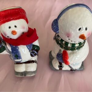 Vintage Snowman Sugar Bowl& Creamer set